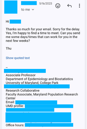 Professor reply