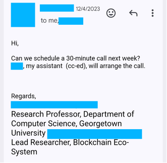 Georgetown professor reply