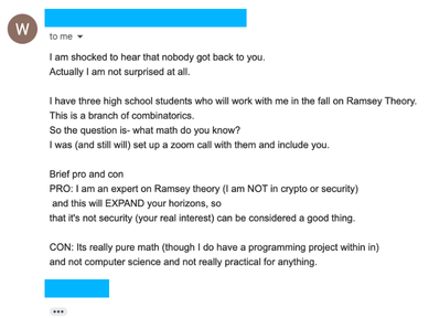 Professor reply